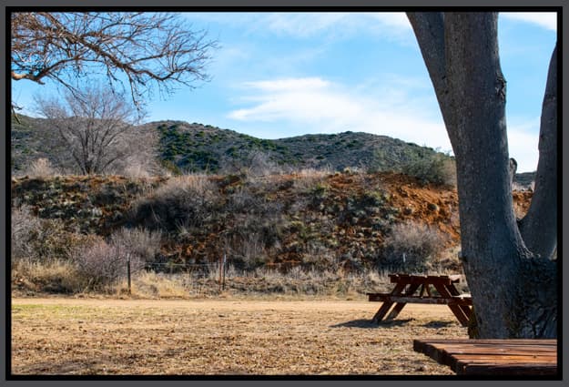 Open high-desert camping area at Burro RV Park in Kirkland, Arizona